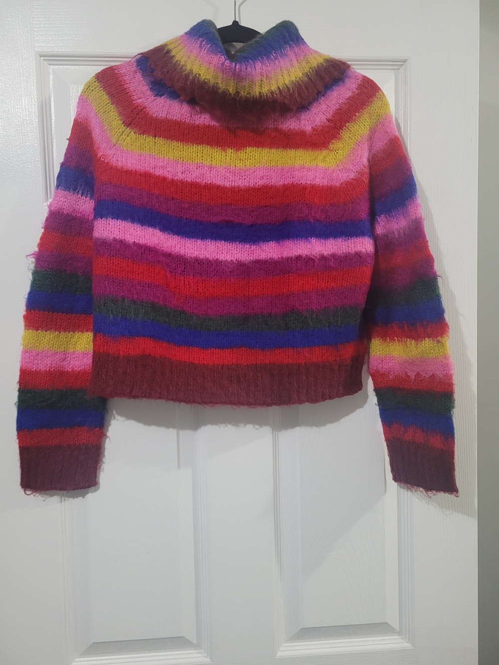 Multicolor Striped Turtleneck Women's Sweater